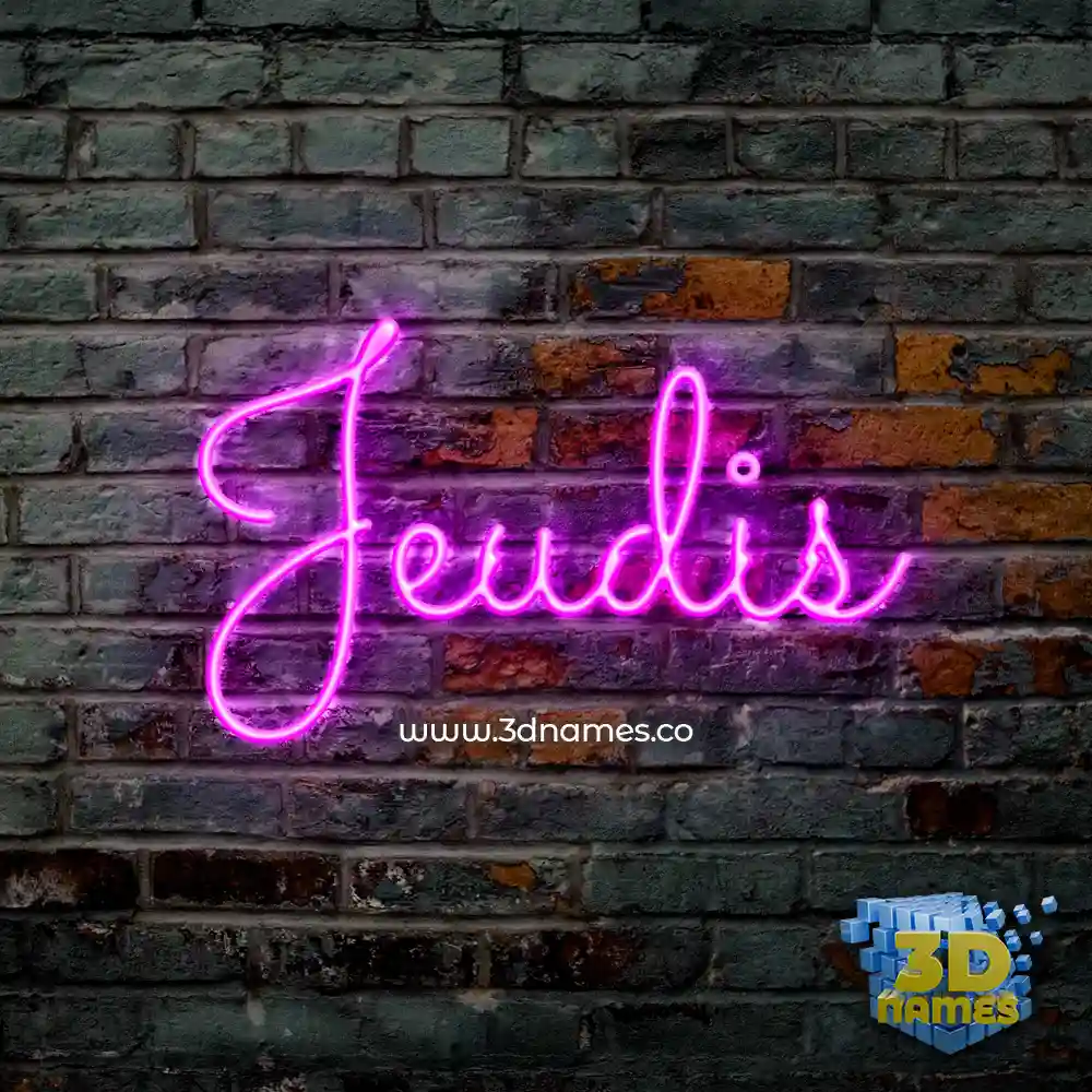 jeudis in Pink Neon style - 3D name wallpaper