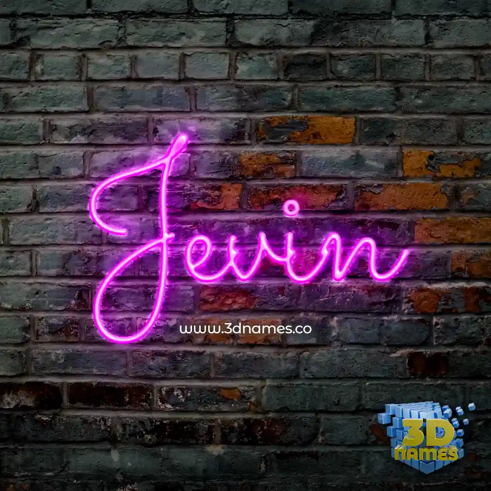jevin in Pink Neon style - 3D name wallpaper