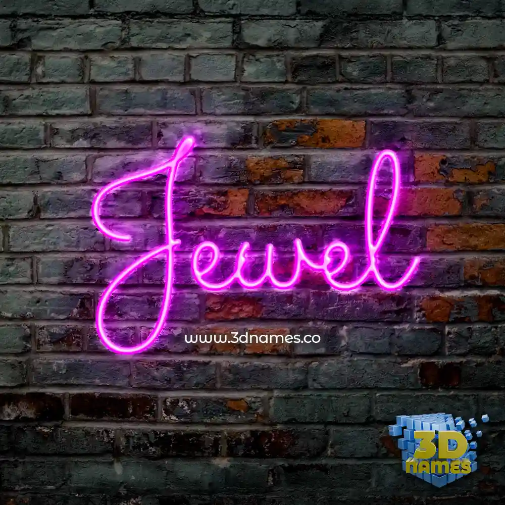 jewel in Pink Neon style - 3D name wallpaper