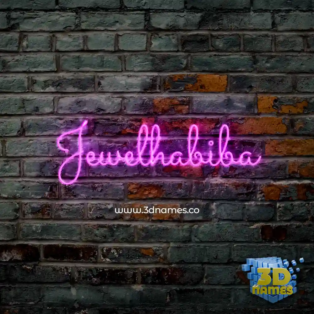 jewelhabiba in Pink Neon style - 3D name wallpaper