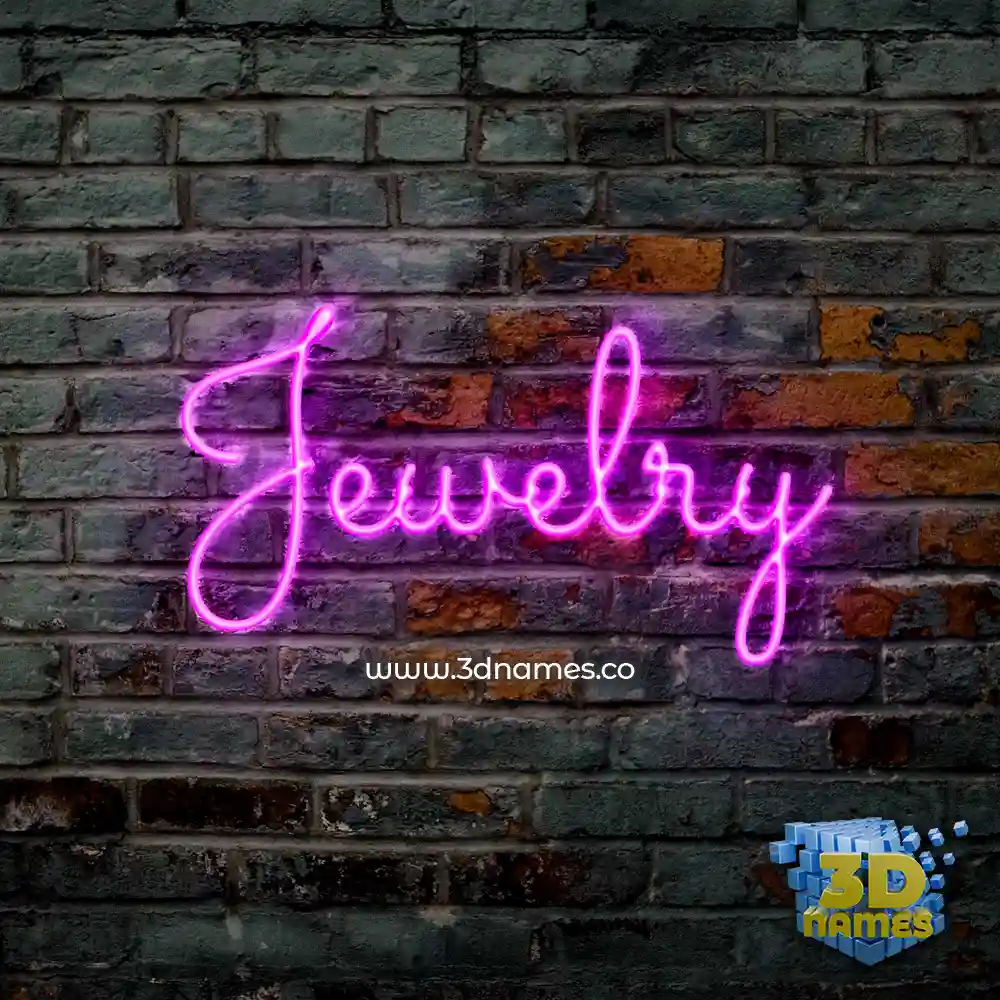 jewelry in Pink Neon style - 3D name wallpaper