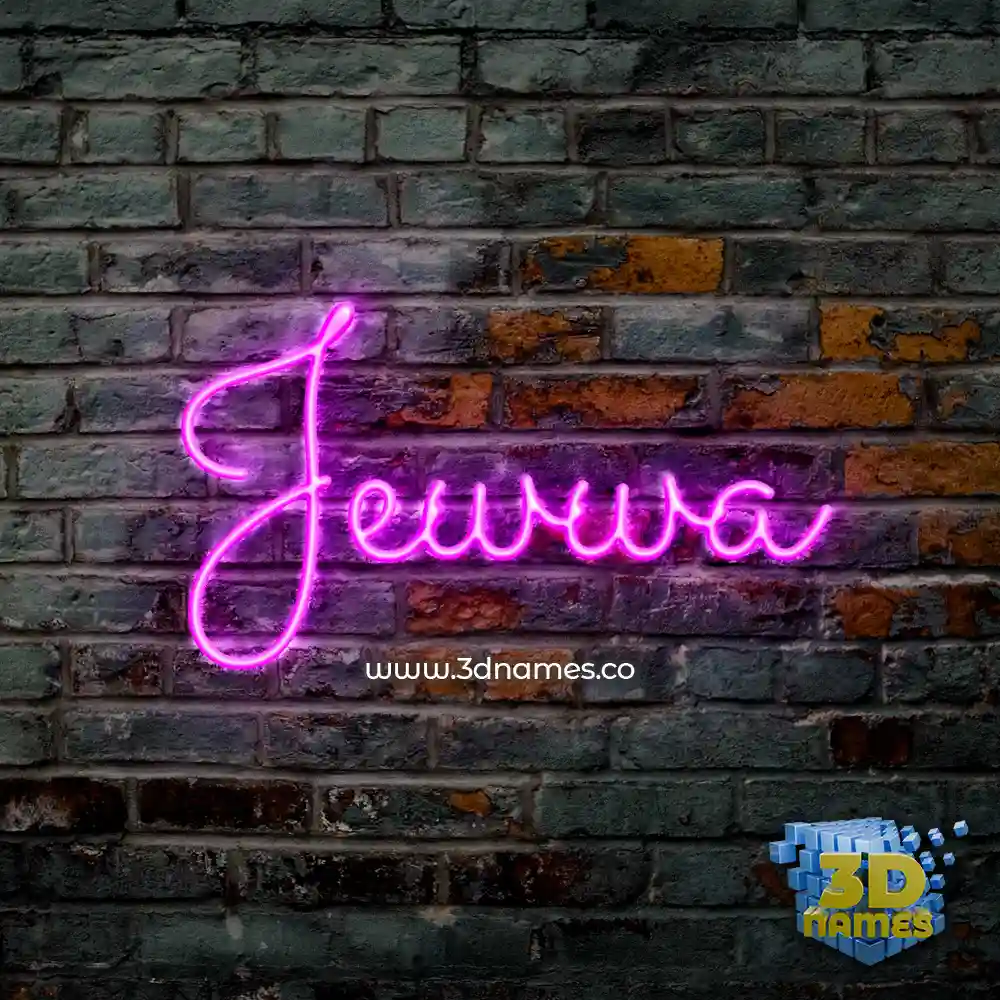 jewwa in Pink Neon style - 3D name wallpaper