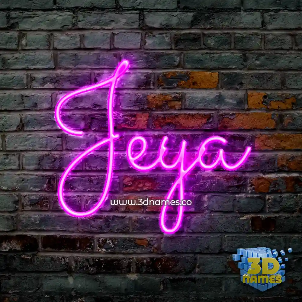 jeya in Pink Neon style - 3D name wallpaper