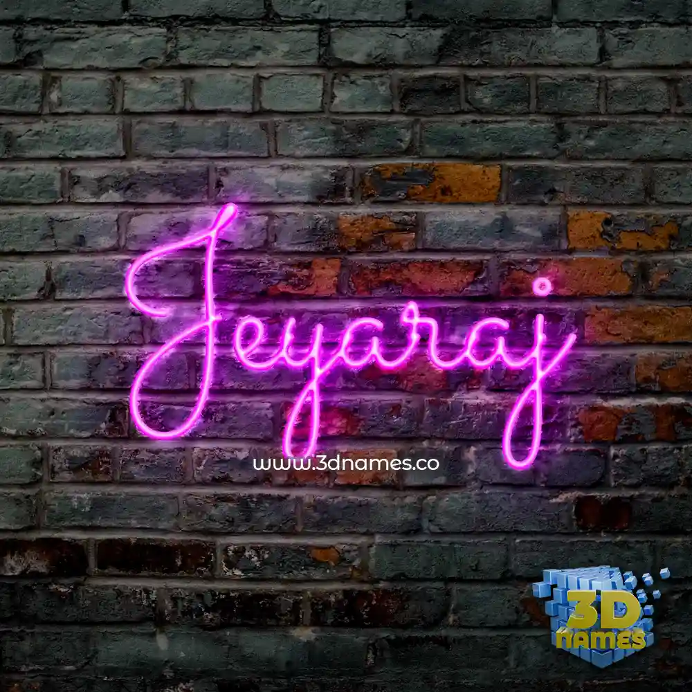 jeyaraj in Pink Neon style - 3D name wallpaper