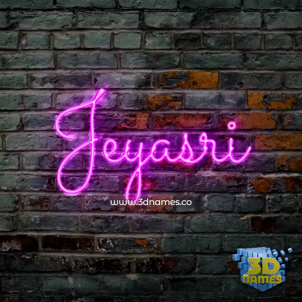 jeyasri in Pink Neon style - 3D name wallpaper