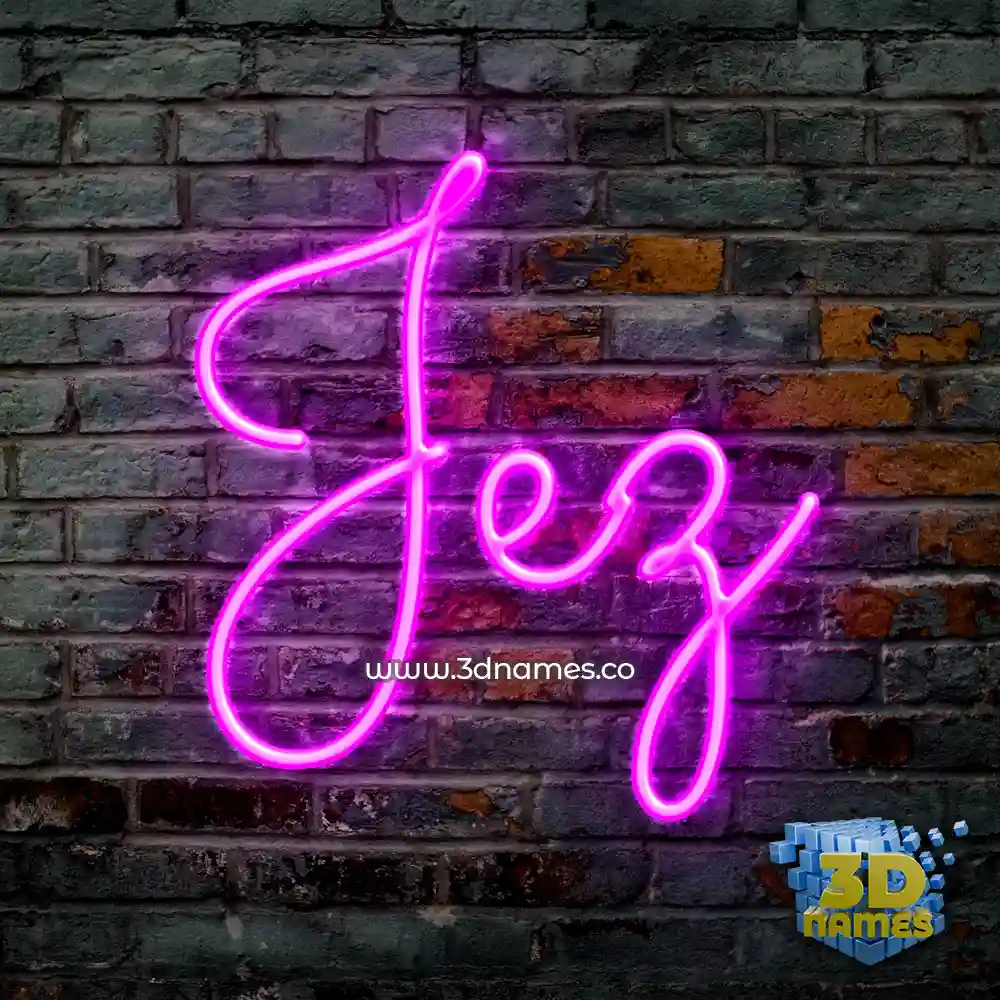 jez in Pink Neon style - 3D name wallpaper
