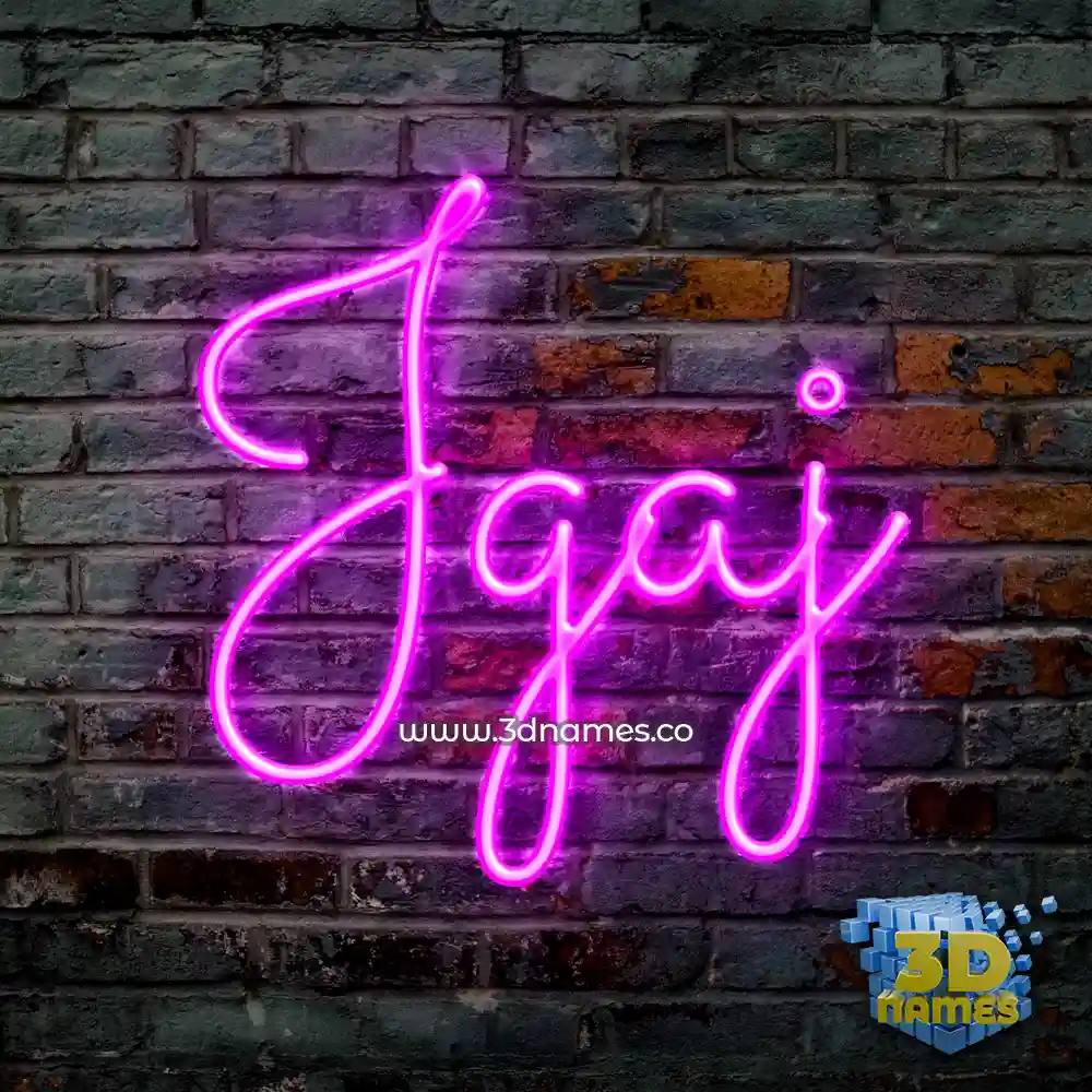 jgaj in Pink Neon style - 3D name wallpaper