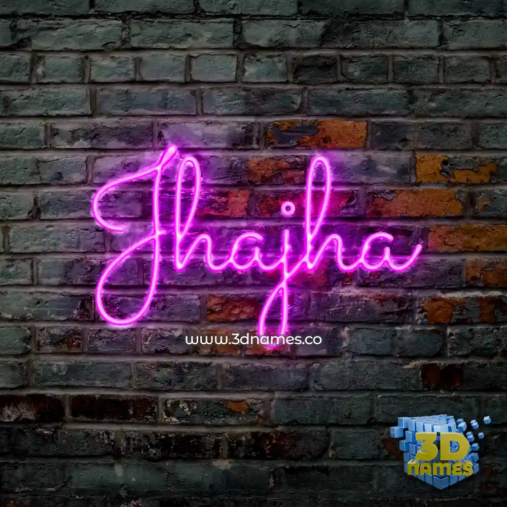 jhajha in Pink Neon style - 3D name wallpaper