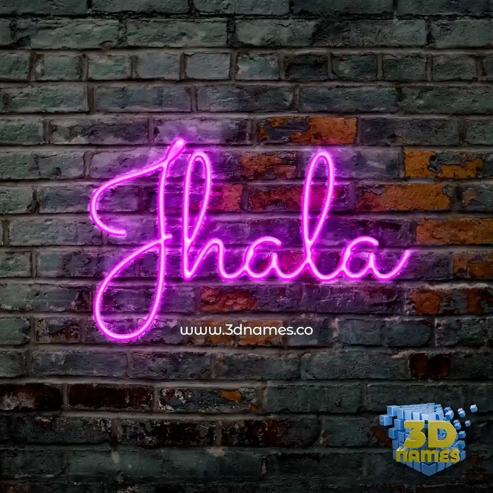 jhala in Pink Neon style - 3D name wallpaper