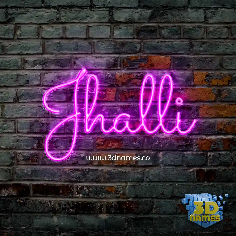 jhalli in Pink Neon style - 3D name wallpaper