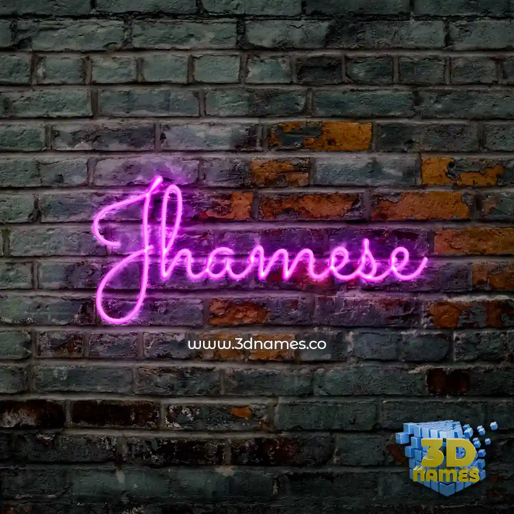 jhamese in Pink Neon style - 3D name wallpaper