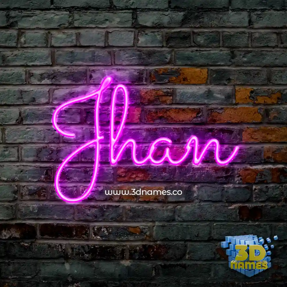 jhan in Pink Neon style - 3D name wallpaper