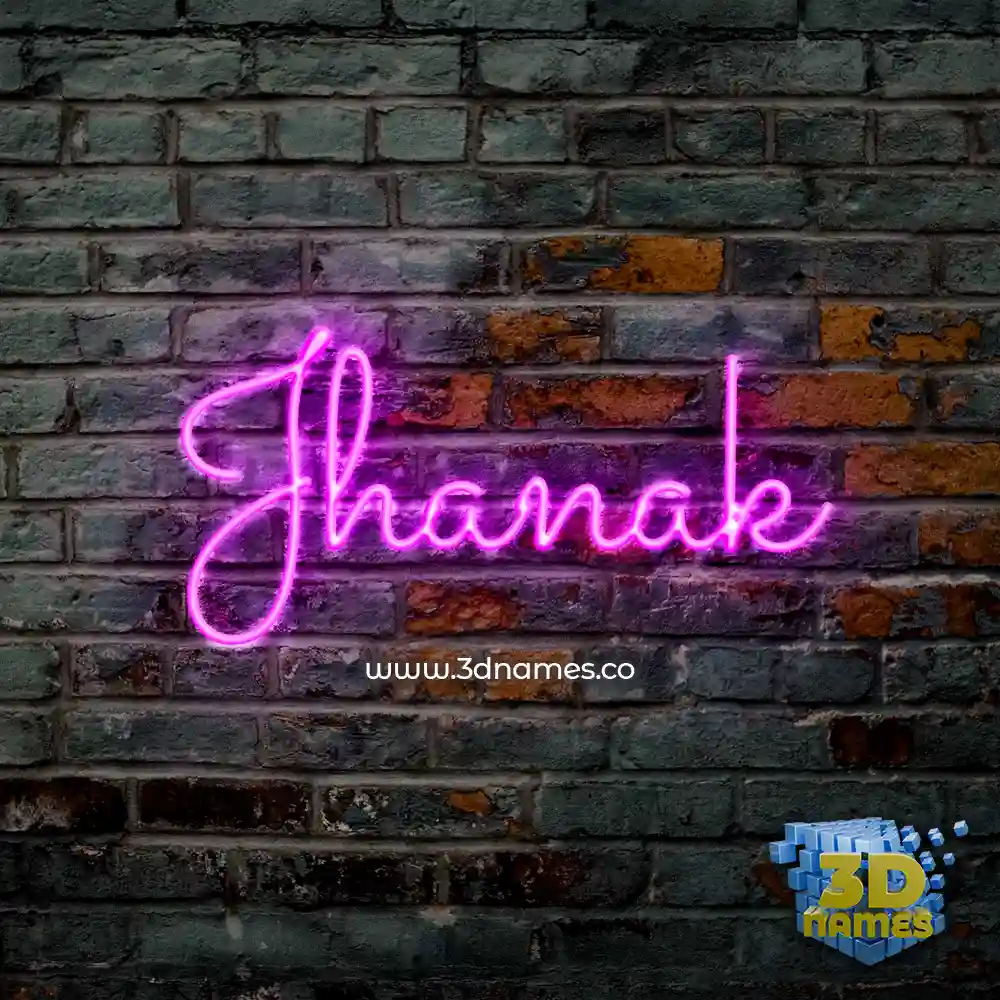 jhanak in Pink Neon style - 3D name wallpaper