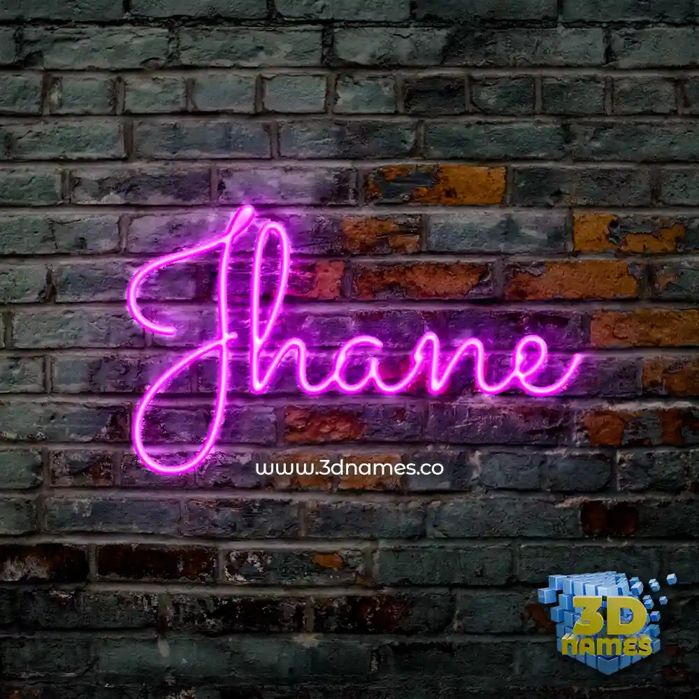 jhane in Pink Neon style - 3D name wallpaper