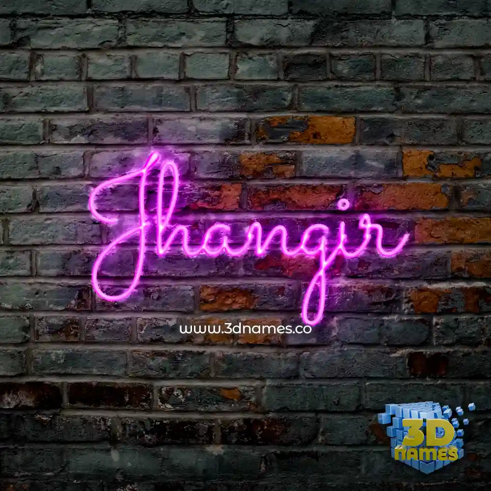 jhangir in Pink Neon style - 3D name wallpaper