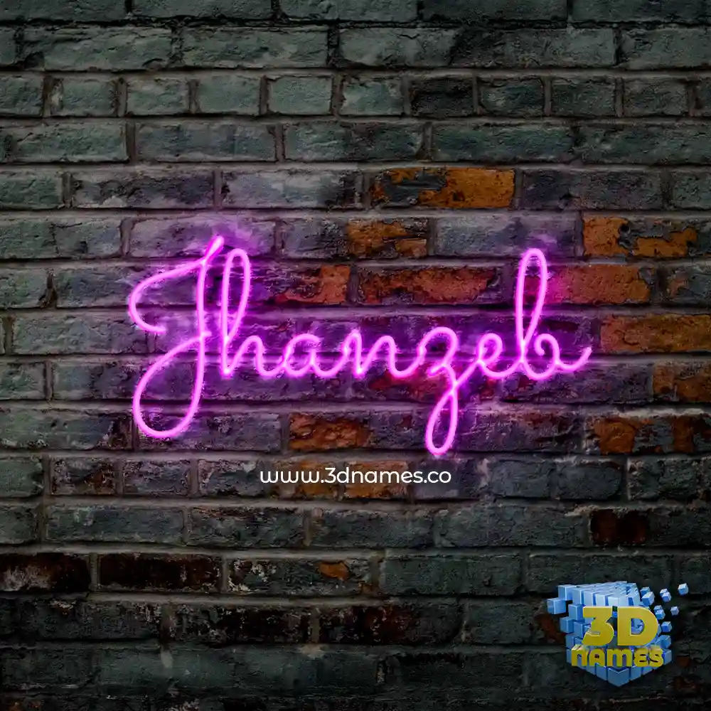 jhanzeb in Pink Neon style - 3D name wallpaper