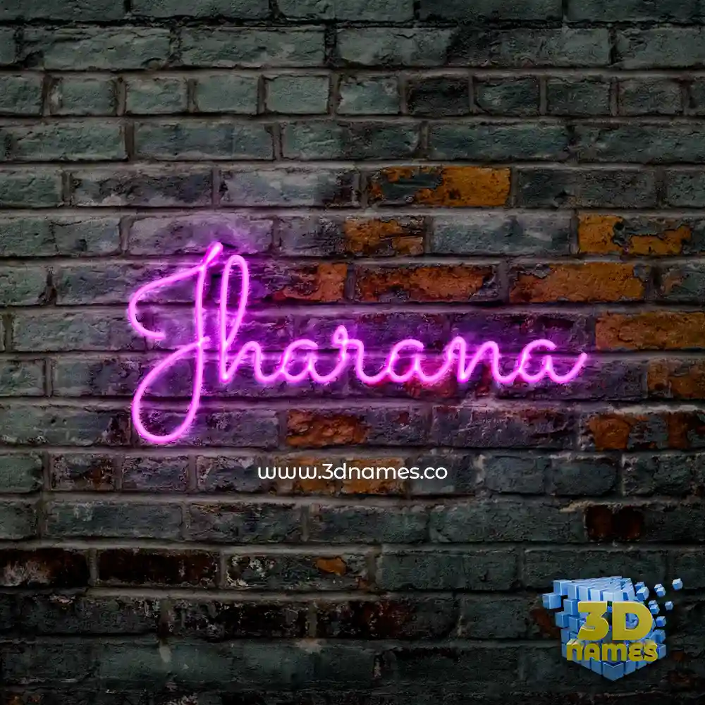 jharana in Pink Neon style - 3D name wallpaper