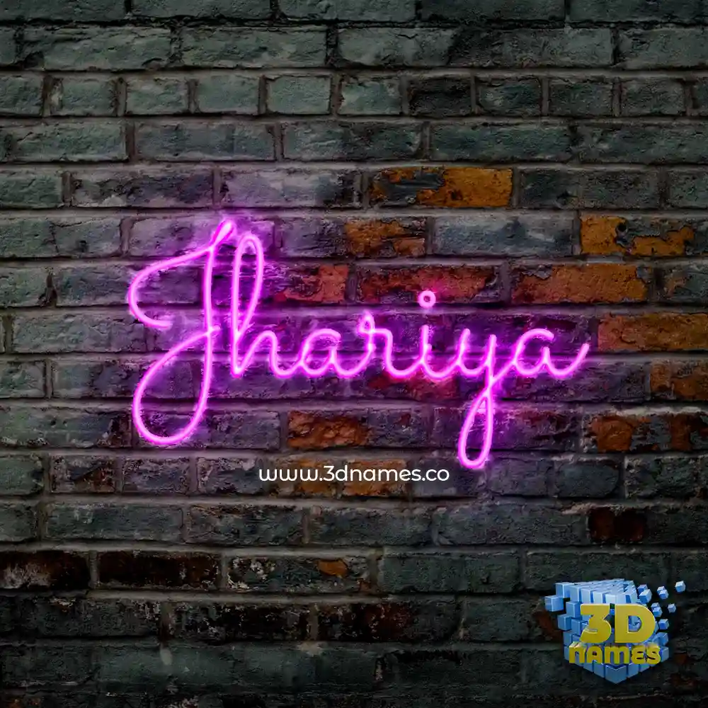 jhariya in Pink Neon style - 3D name wallpaper