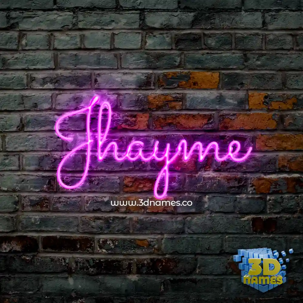 jhayme in Pink Neon style - 3D name wallpaper