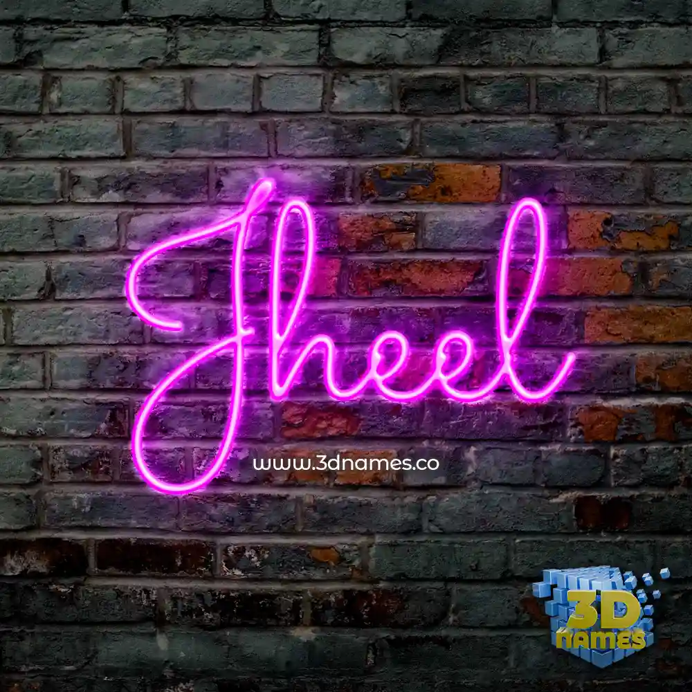 jheel in Pink Neon style - 3D name wallpaper