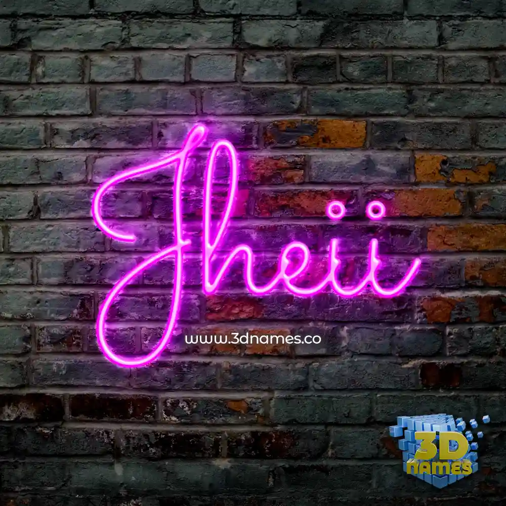 jheii in Pink Neon style - 3D name wallpaper