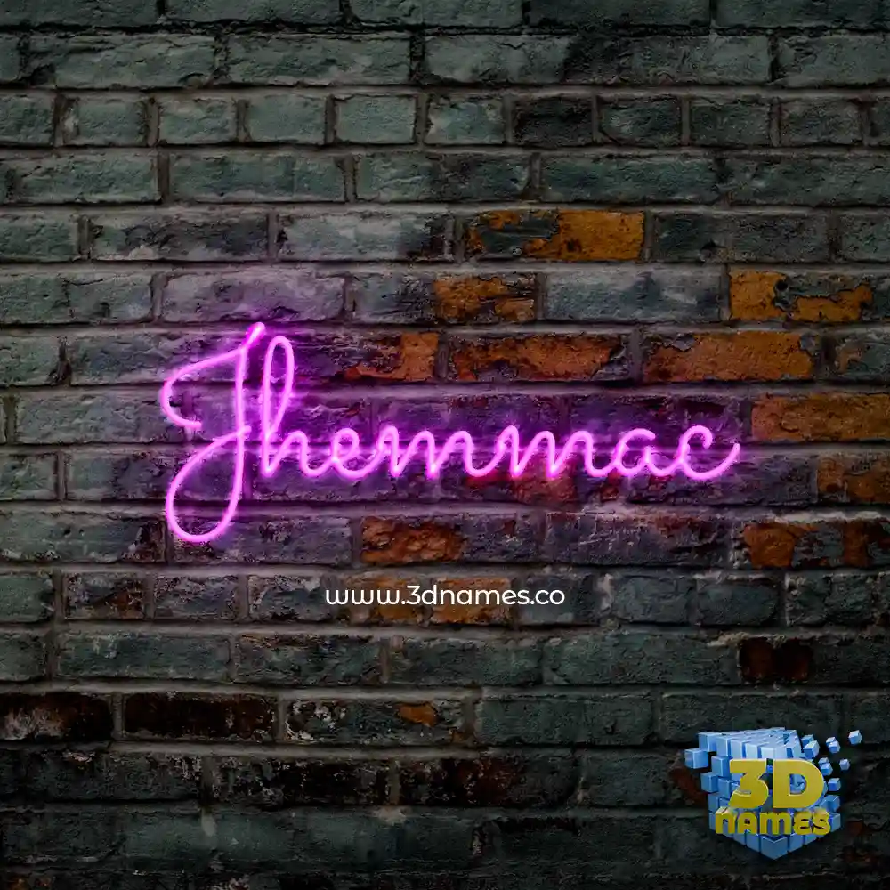jhemmac in Pink Neon style - 3D name wallpaper
