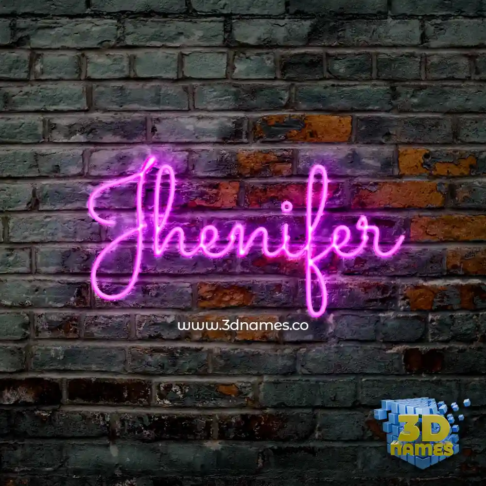 jhenifer in Pink Neon style - 3D name wallpaper