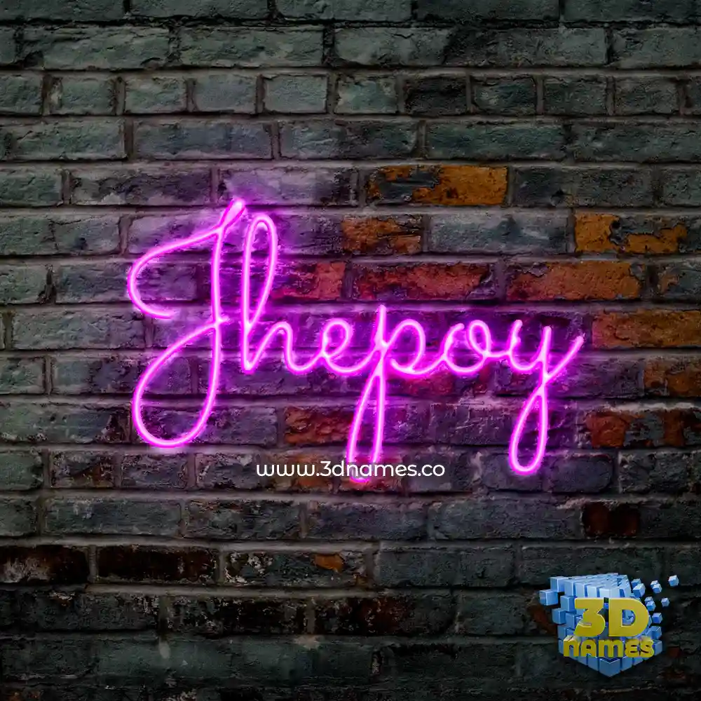 jhepoy in Pink Neon style - 3D name wallpaper