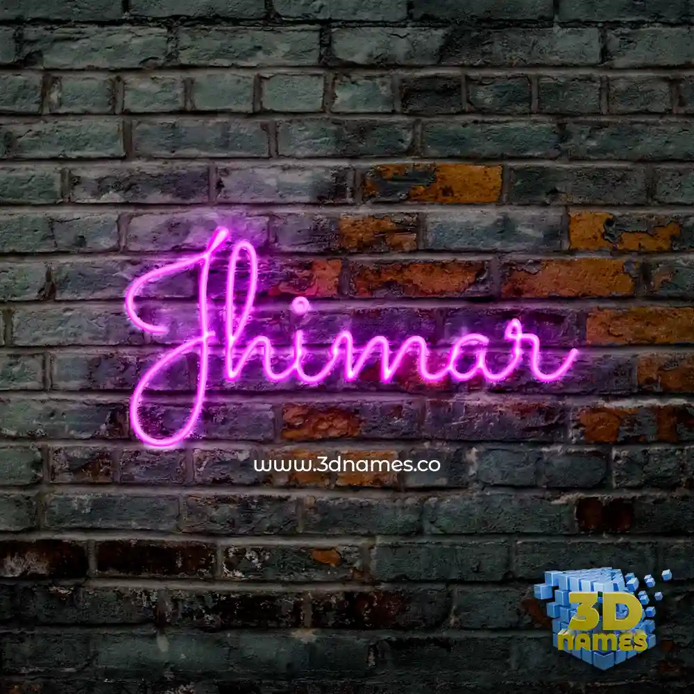 jhimar in Pink Neon style - 3D name wallpaper