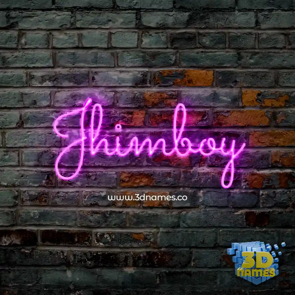 jhimboy in Pink Neon style - 3D name wallpaper