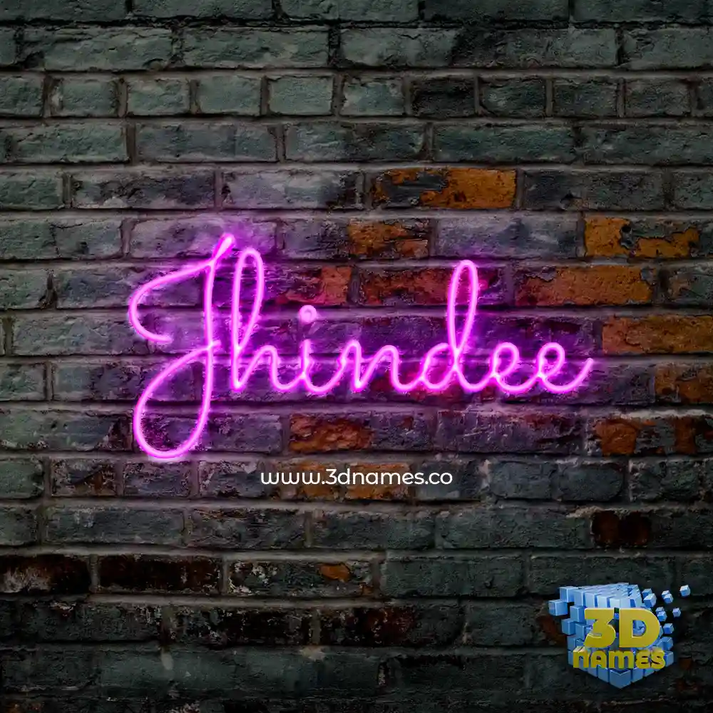 jhindee in Pink Neon style - 3D name wallpaper