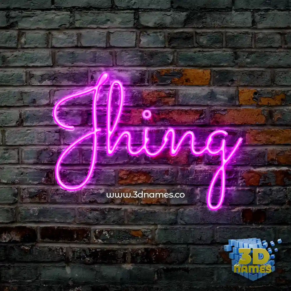 jhing in Pink Neon style - 3D name wallpaper