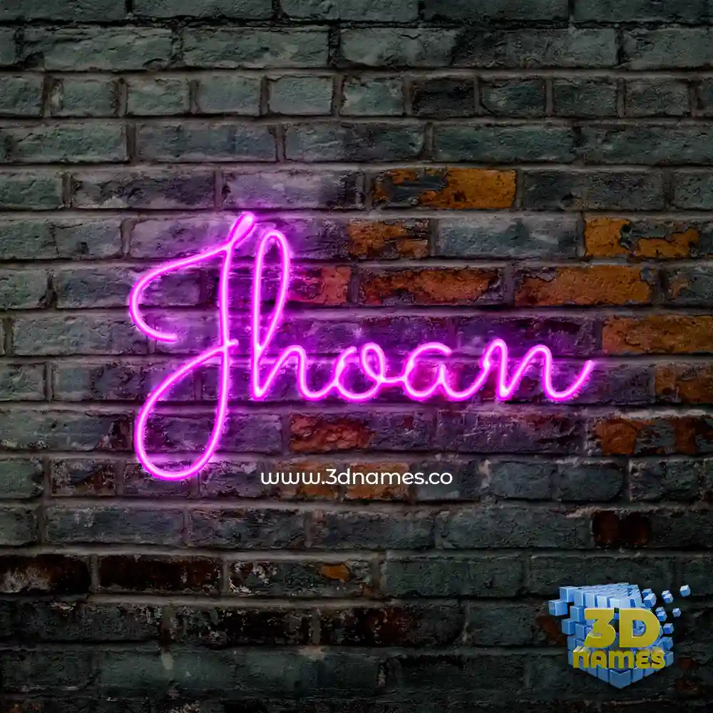 jhoan in Pink Neon style - 3D name wallpaper