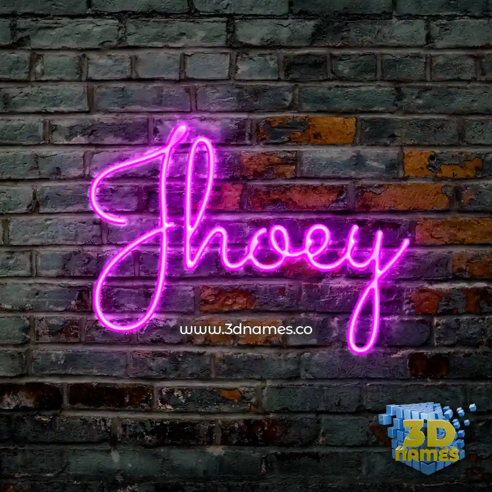 jhoey in Pink Neon style - 3D name wallpaper