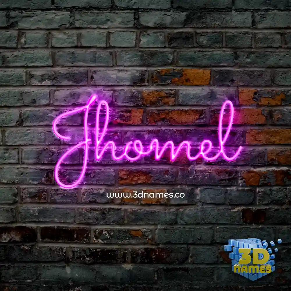 jhomel in Pink Neon style - 3D name wallpaper