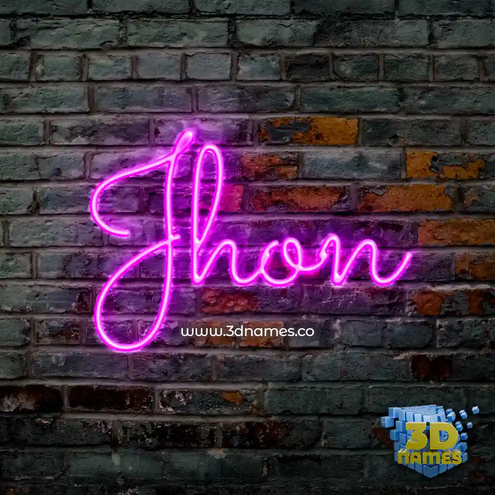 jhon in Pink Neon style - 3D name wallpaper