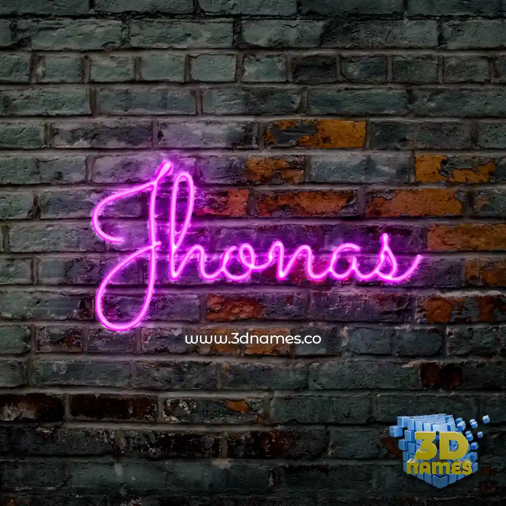 jhonas in Pink Neon style - 3D name wallpaper