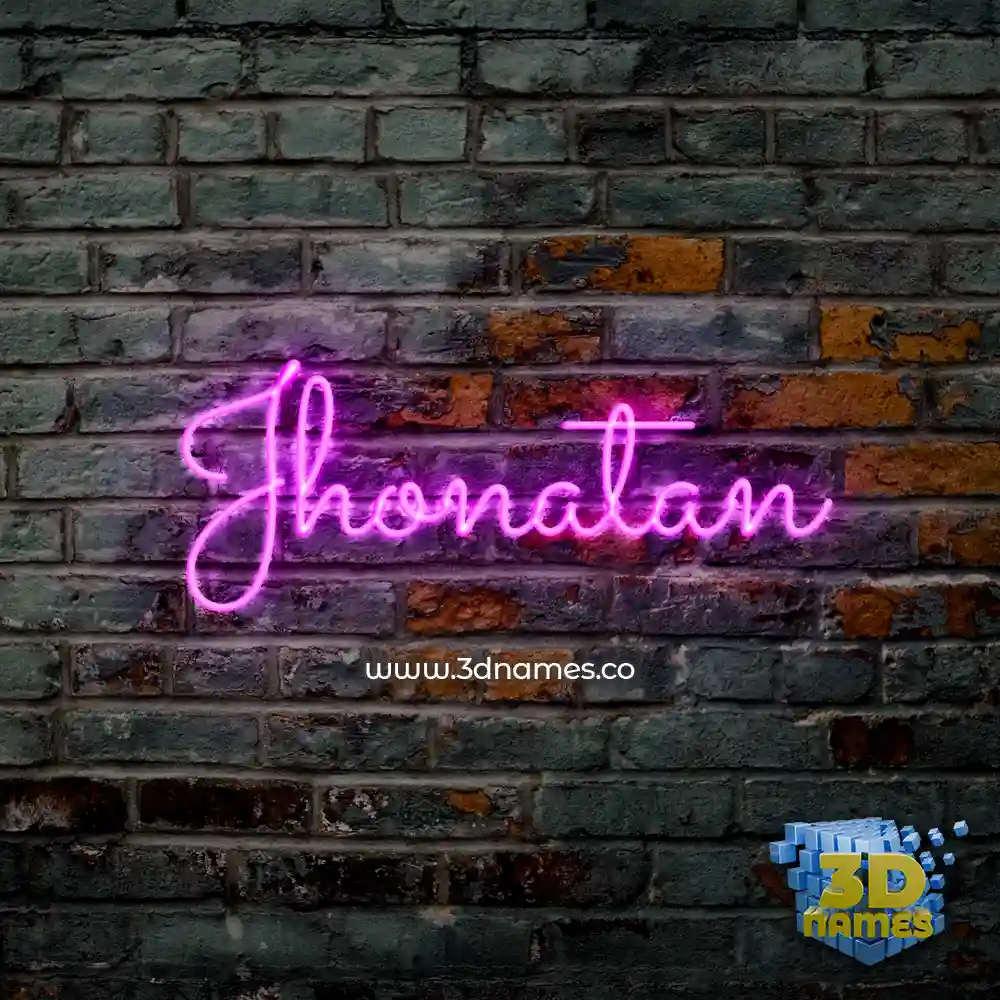 jhonatan in Pink Neon style - 3D name wallpaper