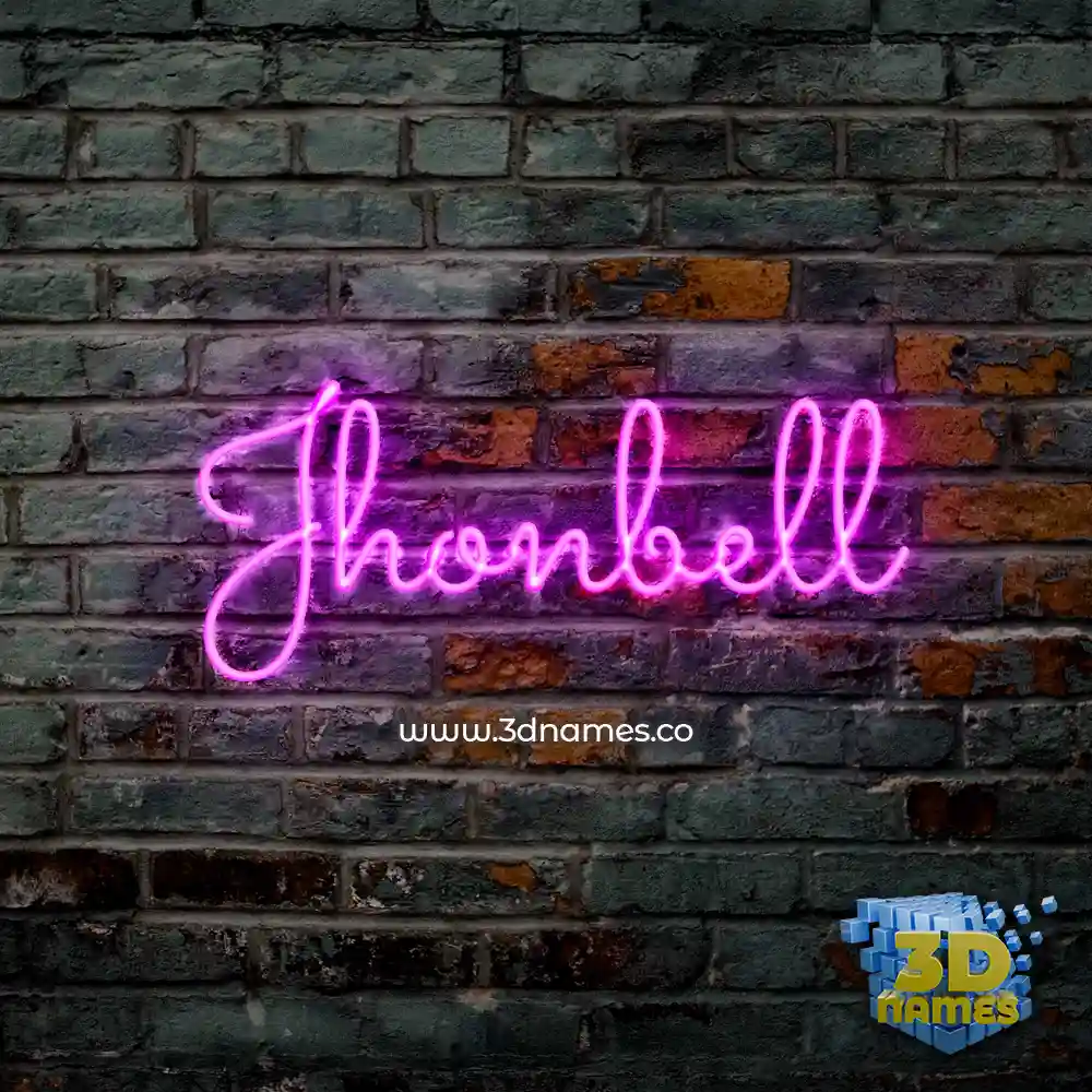 jhonbell in Pink Neon style - 3D name wallpaper