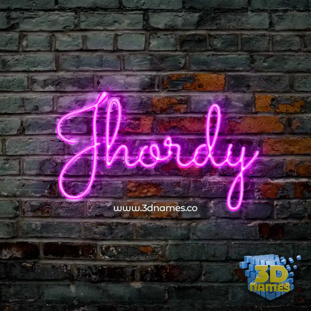 jhordy in Pink Neon style - 3D name wallpaper