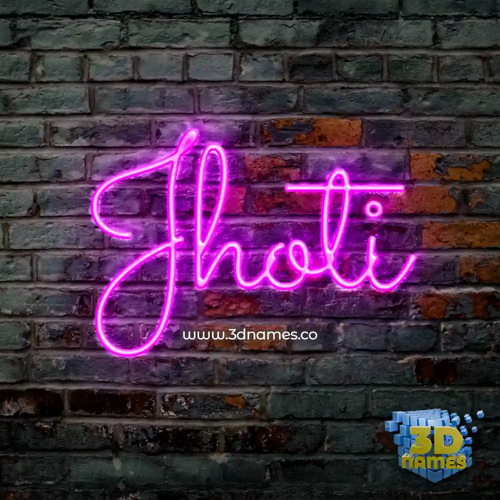 jhoti in Pink Neon style - 3D name wallpaper