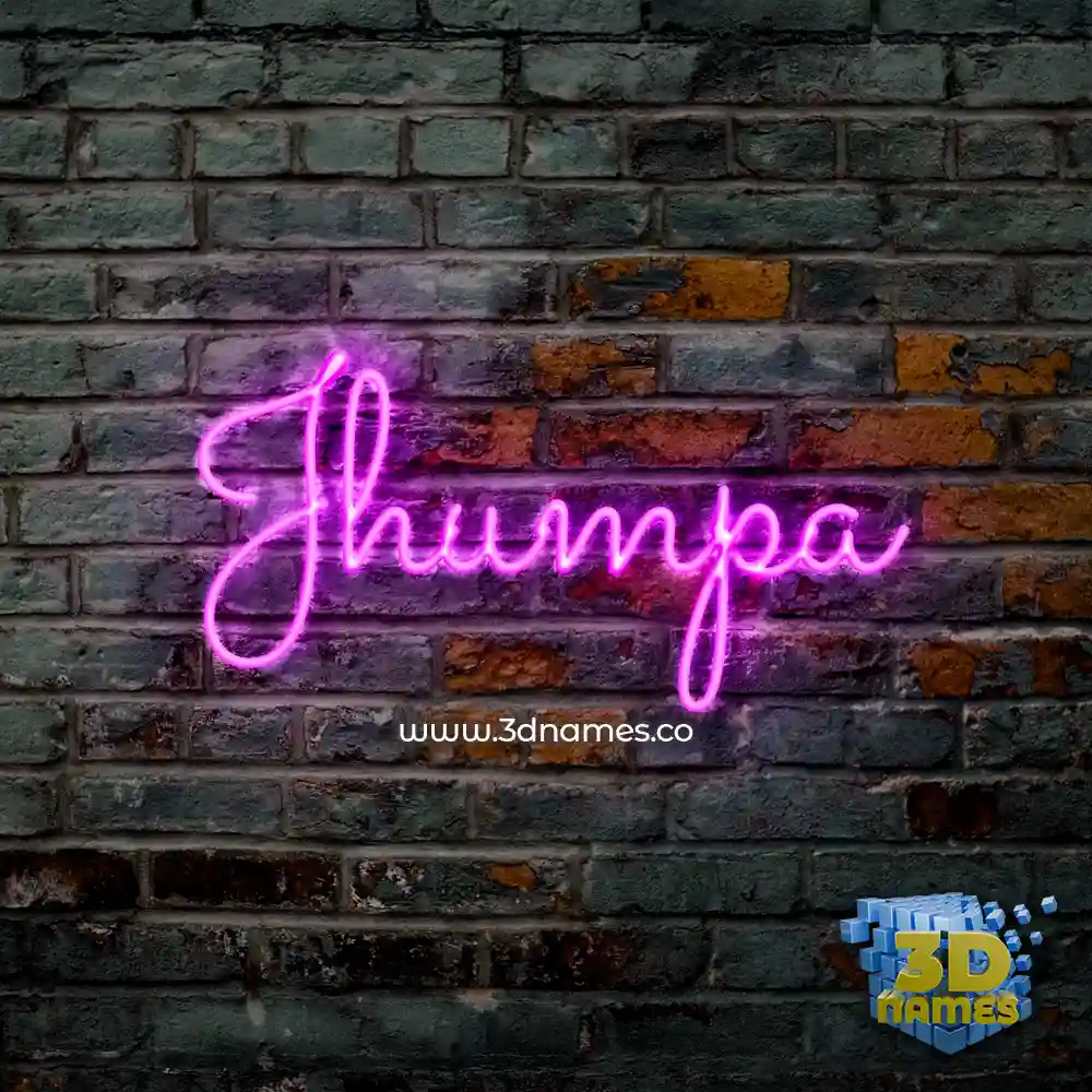 jhumpa in Pink Neon style - 3D name wallpaper