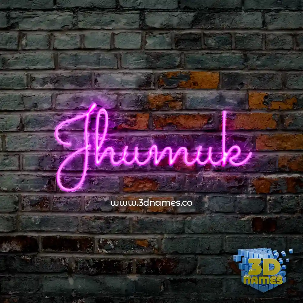 jhumuk in Pink Neon style - 3D name wallpaper