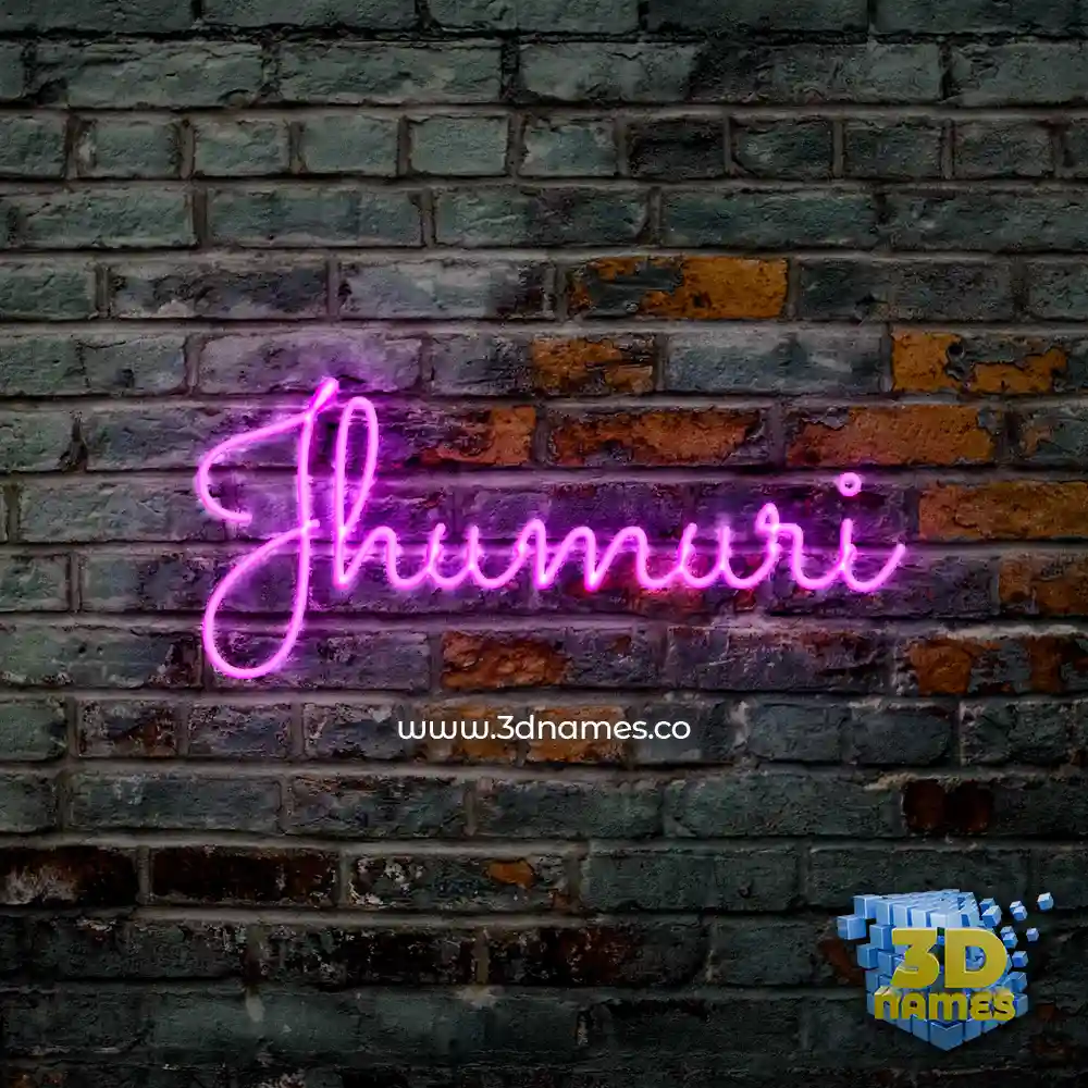 jhumuri in Pink Neon style - 3D name wallpaper
