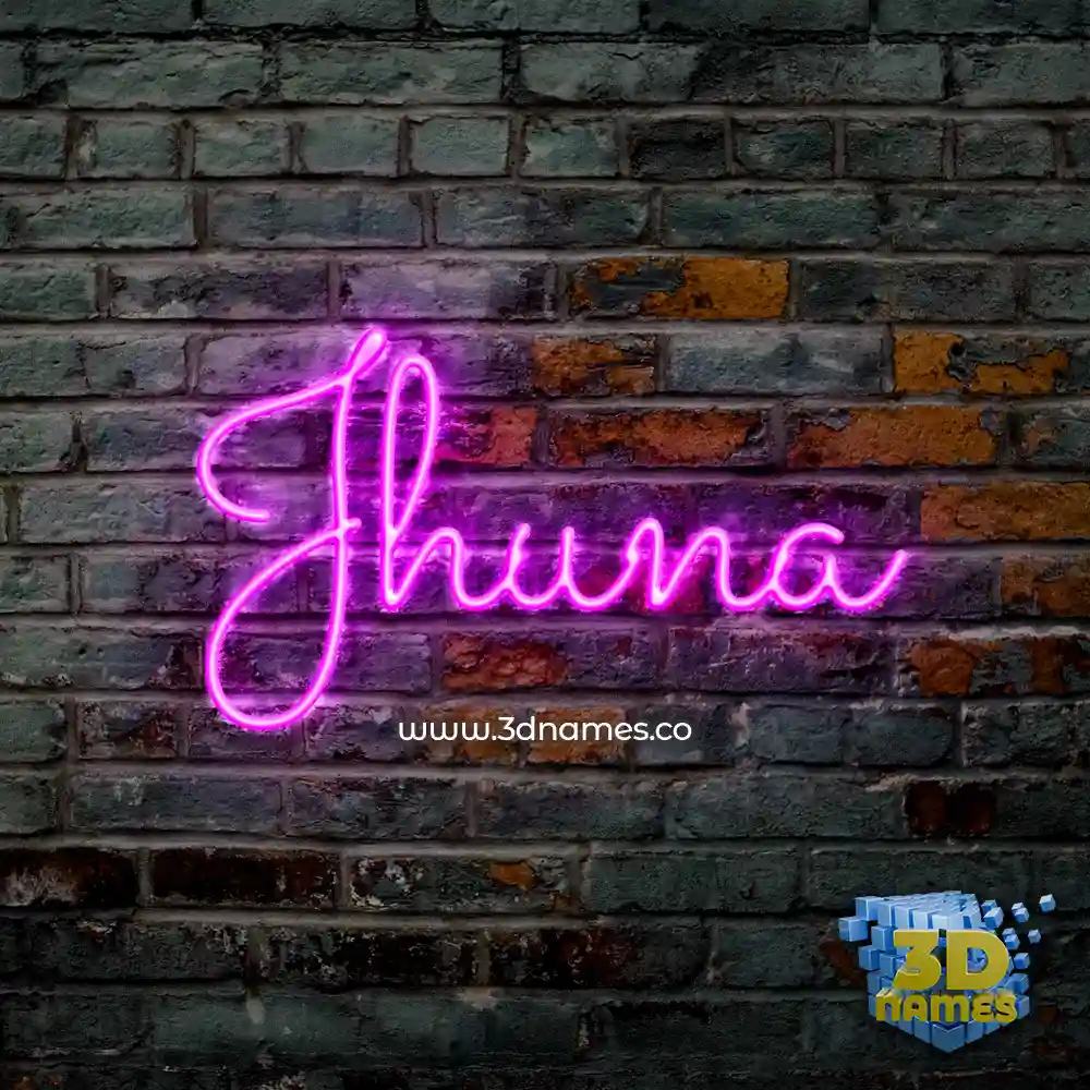 jhuna in Pink Neon style - 3D name wallpaper