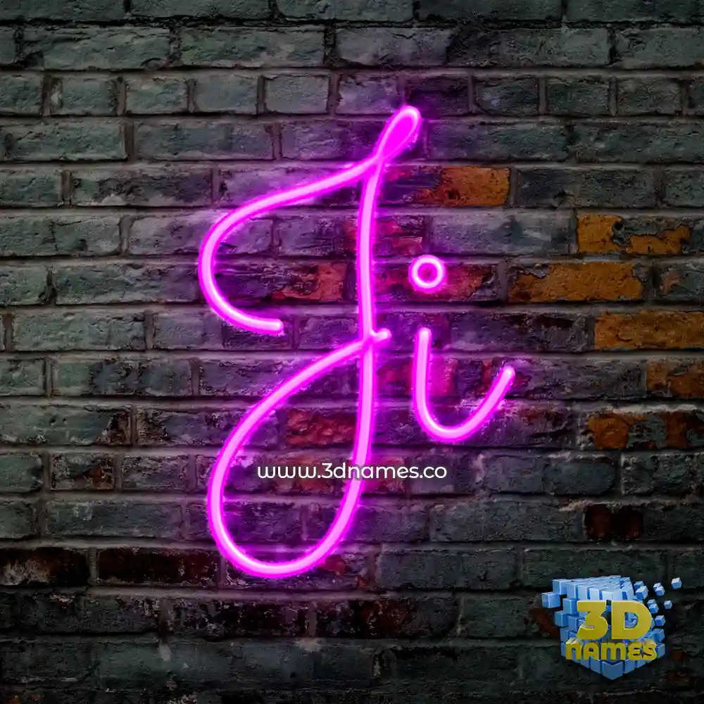 ji in Pink Neon style - 3D name wallpaper