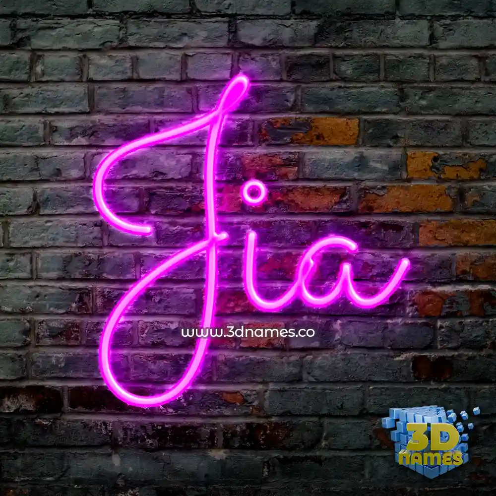 jia in Pink Neon style - 3D name wallpaper