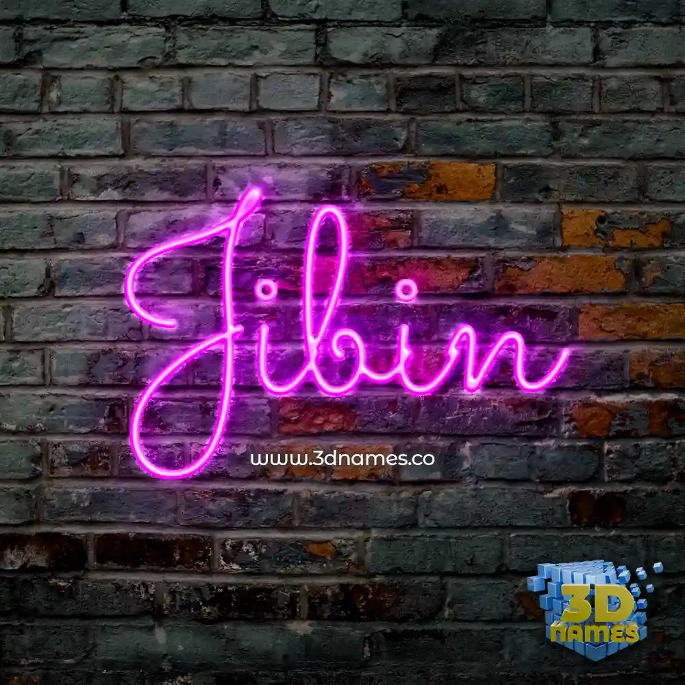 jibin in Pink Neon style - 3D name wallpaper
