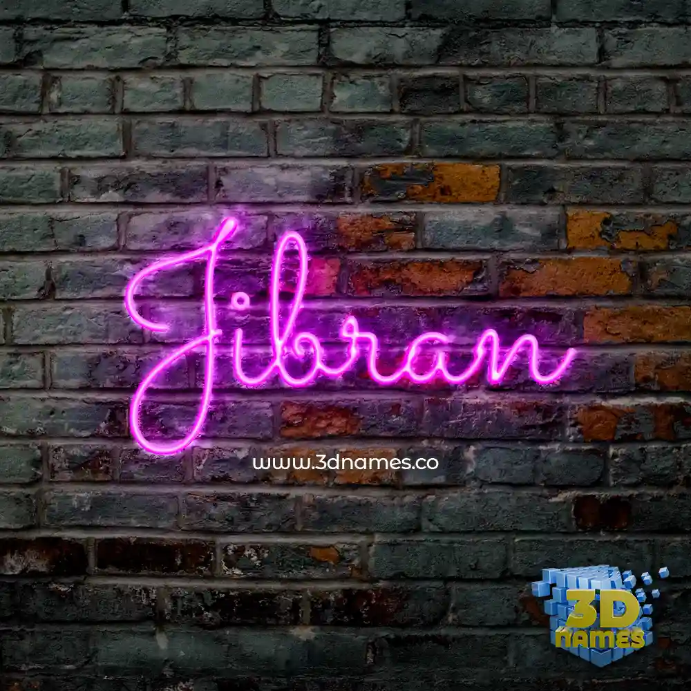 jibran in Pink Neon style - 3D name wallpaper
