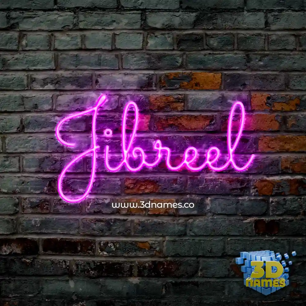 jibreel in Pink Neon style - 3D name wallpaper